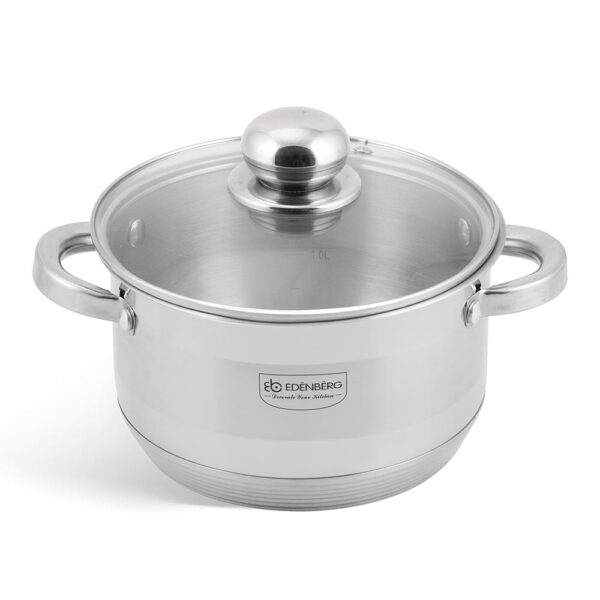 Edenberg Κατσαρολάκι 18cm με γυάλινο καπάκι EB-3004